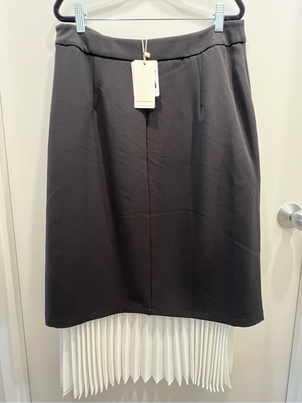 Commence Two Tone Pleated Long Black White Layered Skirt Size XL - Picture 7 of 10